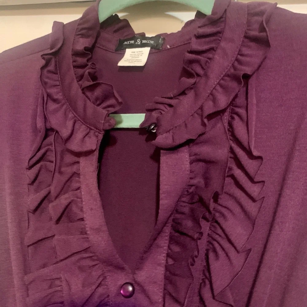 Eggplant Purple Ruffled size Small  Women's Dress NWOT - Picture 3 of 12